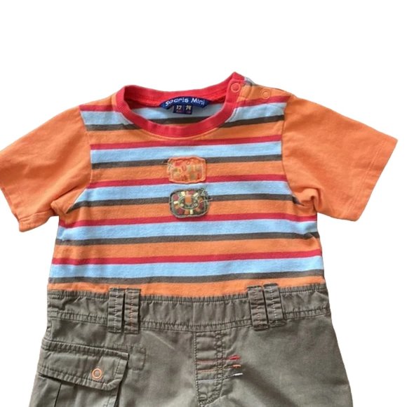 Souris Mini One-Piece Striped Romper 12 Months (74 cm) - Picture 4 of 9
